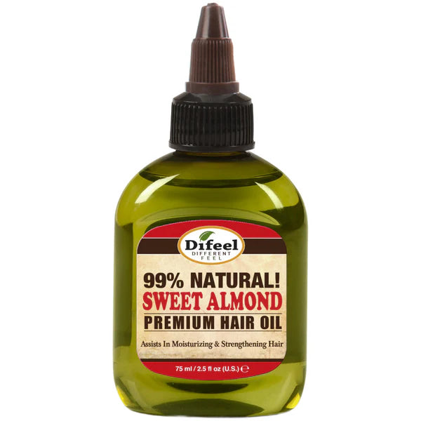 Difeel Premium Natural Hair Oil - Sweet Almond Oil 2.5oz